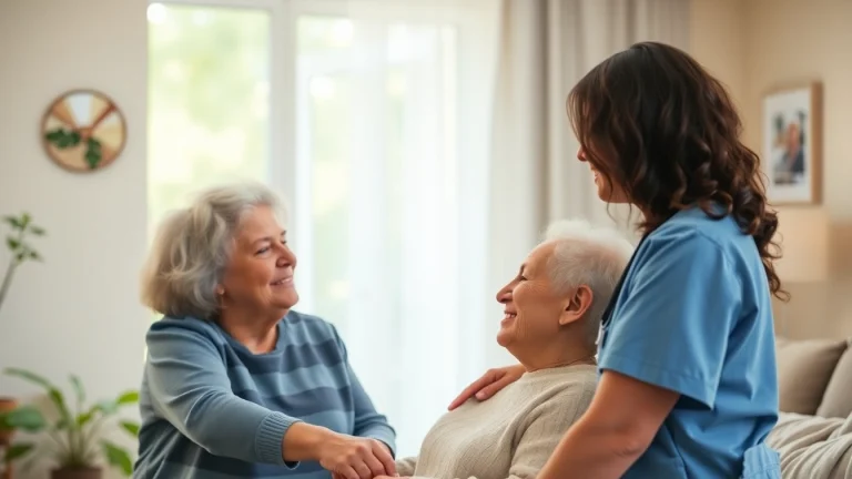 Engaging scene of the most trusted Homecare agency providing compassionate assistance to seniors at home.