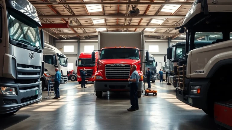 Affordable truck repair services offered by experienced mechanics in a well-equipped workshop.