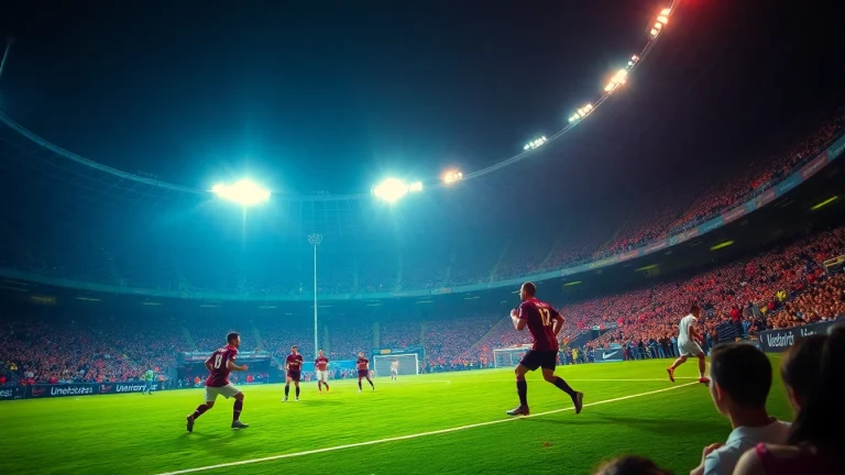 Watch เว็บดูบอล during an exciting soccer match with vibrant crowd engagement.