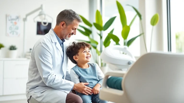 Consultation with an orthodontist near by me, featuring a warm interaction with a young patient.