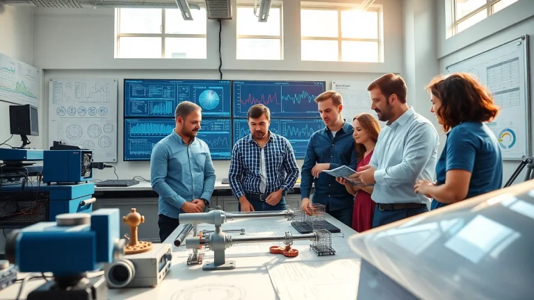 Engineers collaborating on pipe stress Company calculations in a modern office environment.