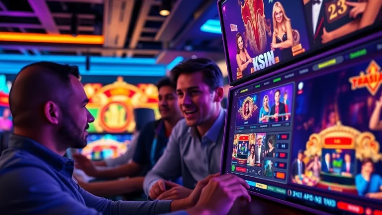 Engaged players exploring thrilling internet casinos on vibrant digital platforms.