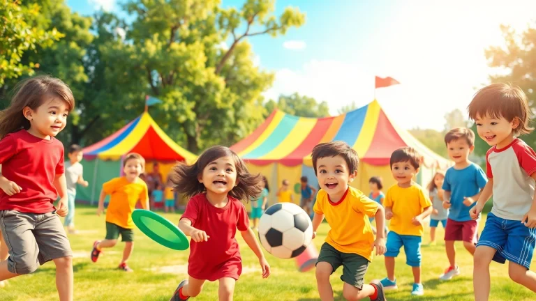 Children enjoying various activities at holiday camps, showcasing teamwork and fun.