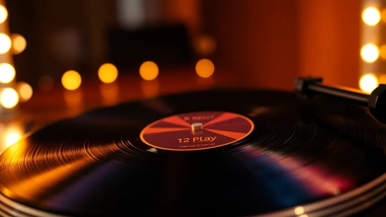 Engaging album cover concept for 12play by R. Kelly featuring a vinyl record.