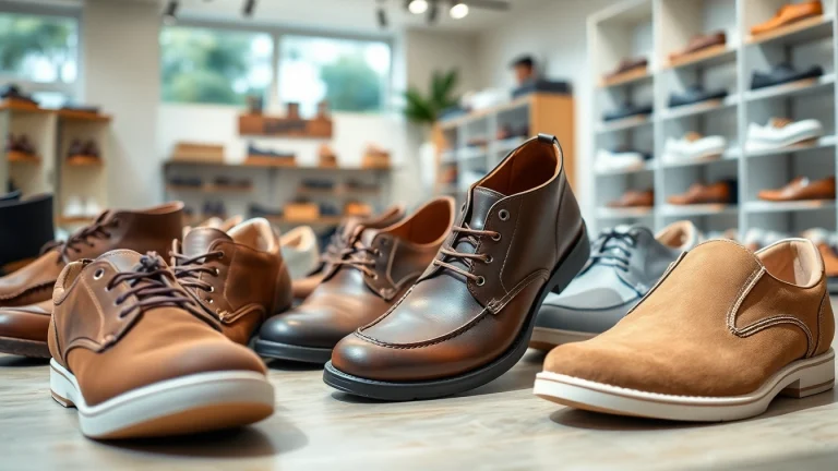 Schuhe mit breiter Zehenbox in einer ansprechenden Schuhausstellung, die Vielfalt und Stil zeigt.