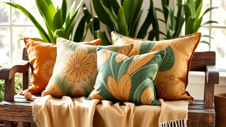 Cactus Silk Pillows with intricate designs beautifully displayed in a cozy setting.