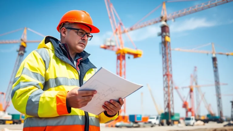 Examine NVQ Level 4 Crane supervisor answers in a professional setting with a safety-focused crane inspection.