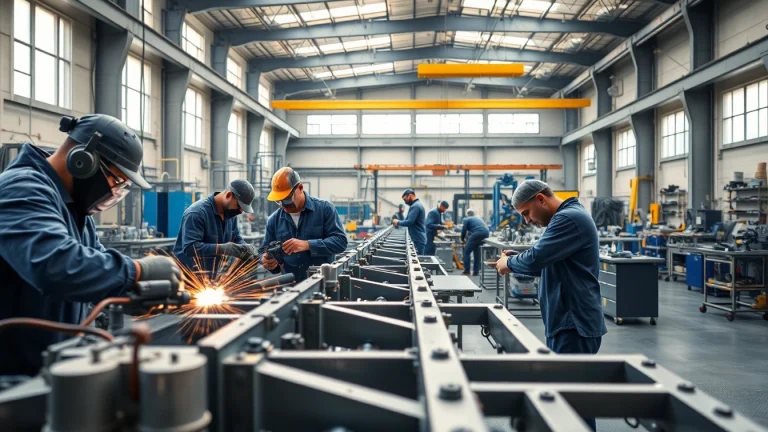 Expert technicians performing industrial fabrication in Edmonton's vibrant workshop.