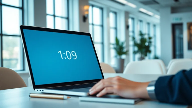 Timestamp document online with a user engaging in a modern office setting.