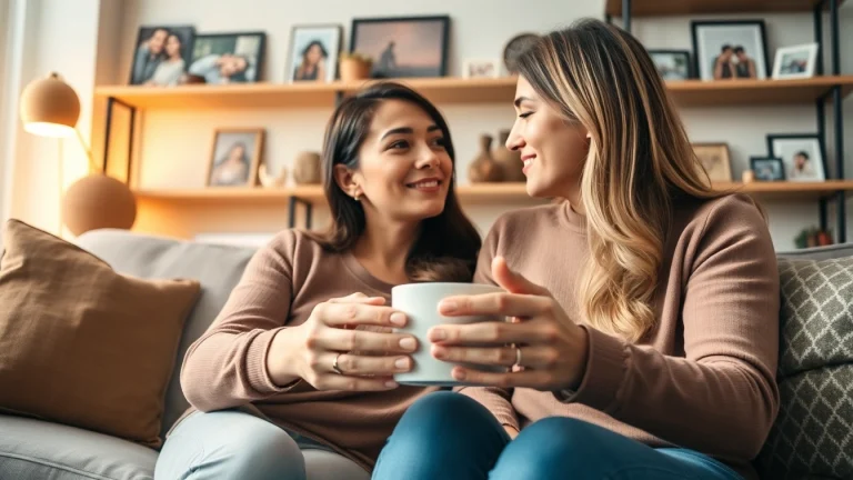 Couple engaged in communication in relationships while enjoying a cozy moment at home.