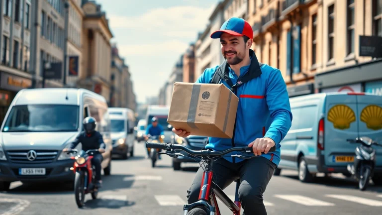 Fast same day courier service London with couriers on bikes and vans efficiently delivering packages.