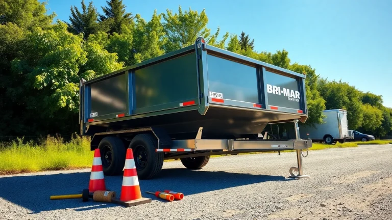 Bri-Mar trailers for sale near me showcased outdoors with clear visibility of its sturdy design.