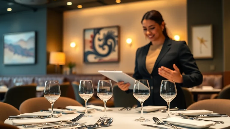 Enhance your booking experience with our Reservation Services featuring a stylish dining setup.