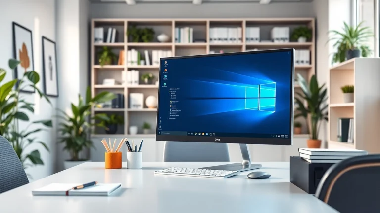Produktivitätssteigerung mit Microsoft Office 2024 in einem modernen Bürosetting.