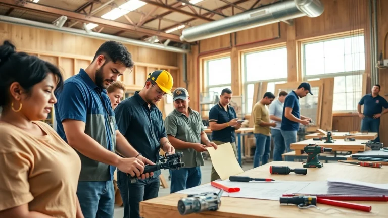 Students at trade schools oahu learning various skills in a vibrant workshop environment.