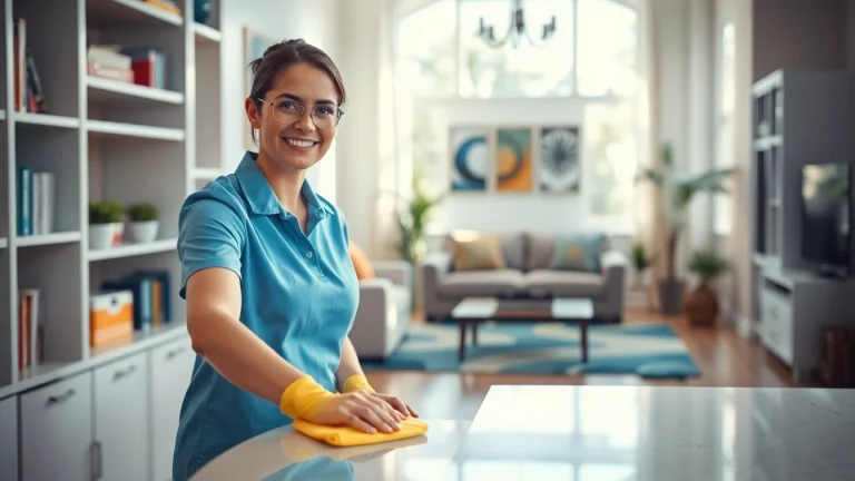 Enhance your home with Montgomery county cleaning service featuring a professional cleaning team in action.