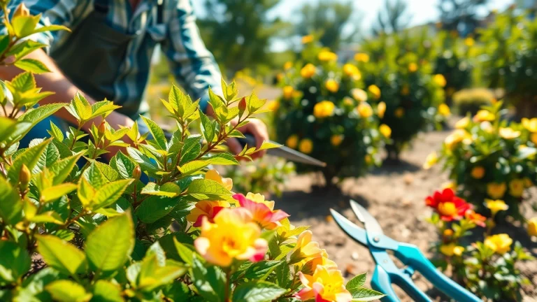 Snoeiseizoen.nl tips voor het snoeien van planten in een zonnige tuin.