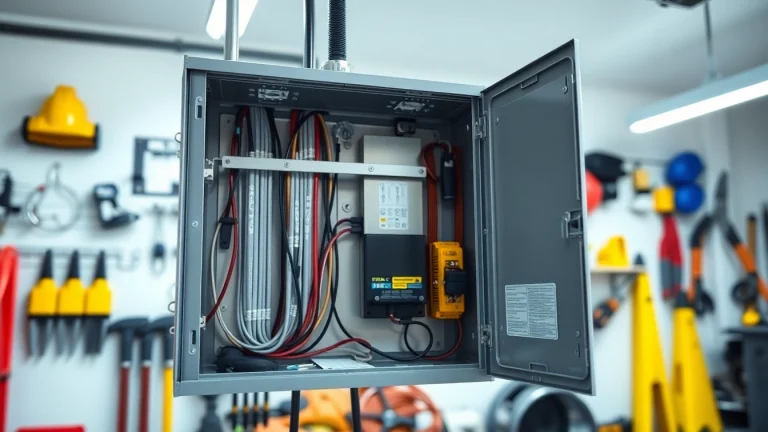 Detailed view of an Electrical Panel Upgrade, showcasing organized wiring in a modern home setting.