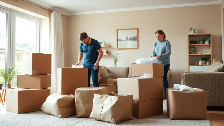 Efficient house clearance Sheffield team meticulously organizing household items in a welcoming home.
