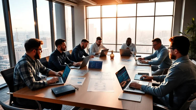 Red teaming Analyse mit einem professionellen Team in einem modernen Büro, um Cybersecurity herauszufordern.